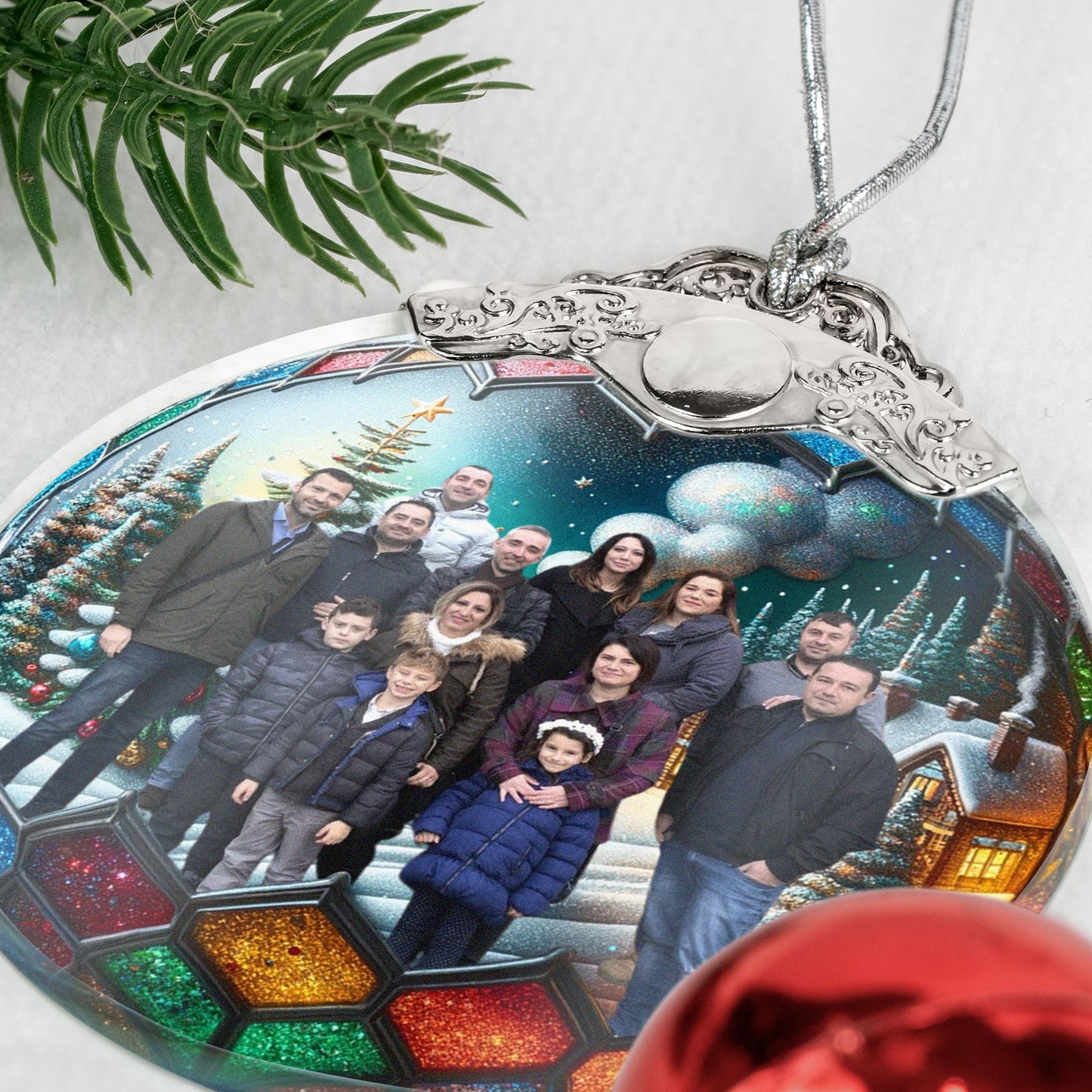 Personalisierte Weihnachtsdeko – Fotokugel