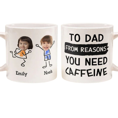 Personalisierte Tasse – Papas Koffein-Erinnerung