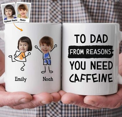 Personalisierte Tasse – Papas Koffein-Erinnerung