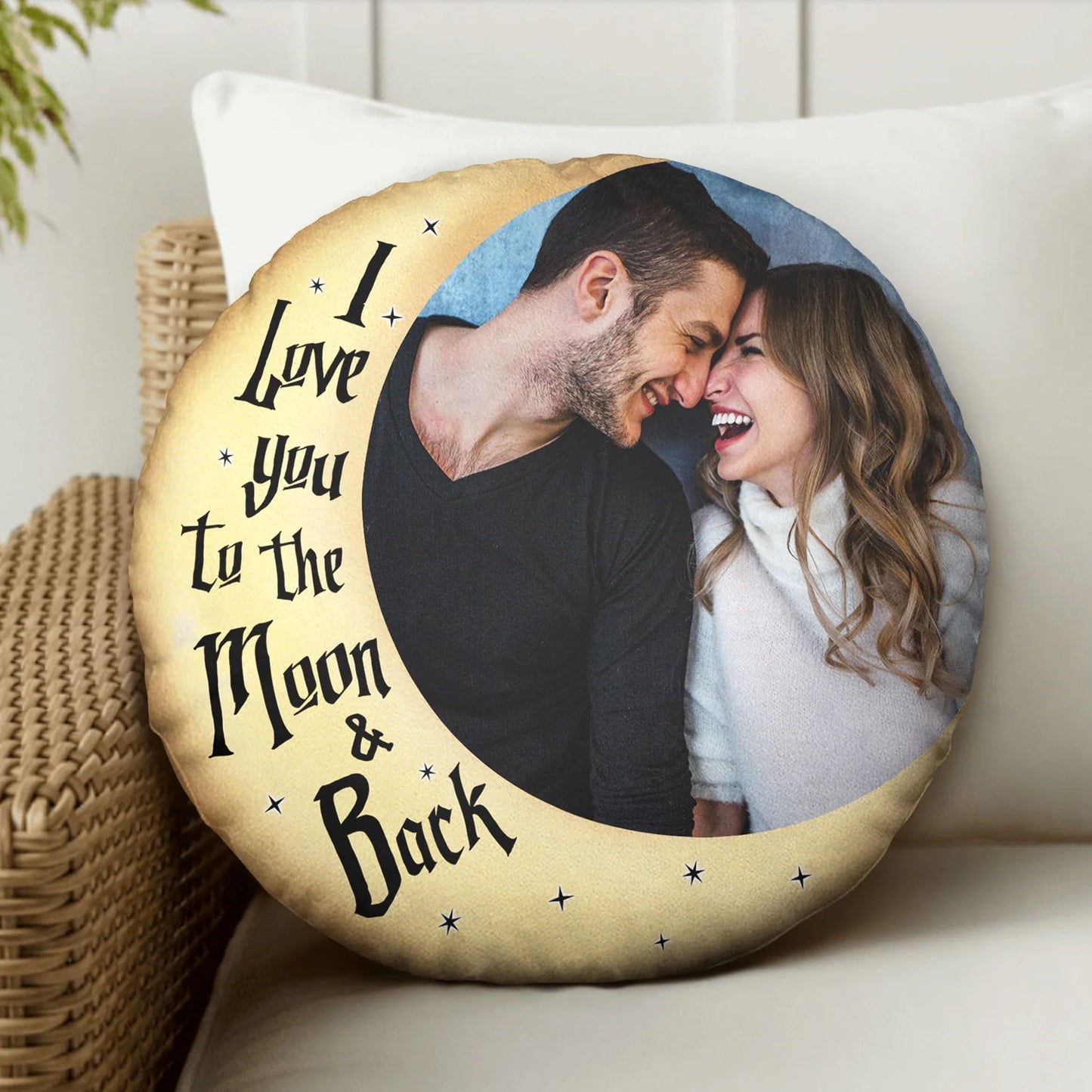 Personalisiertes Kissen – Ich liebe dich bis zum Mond und zurück