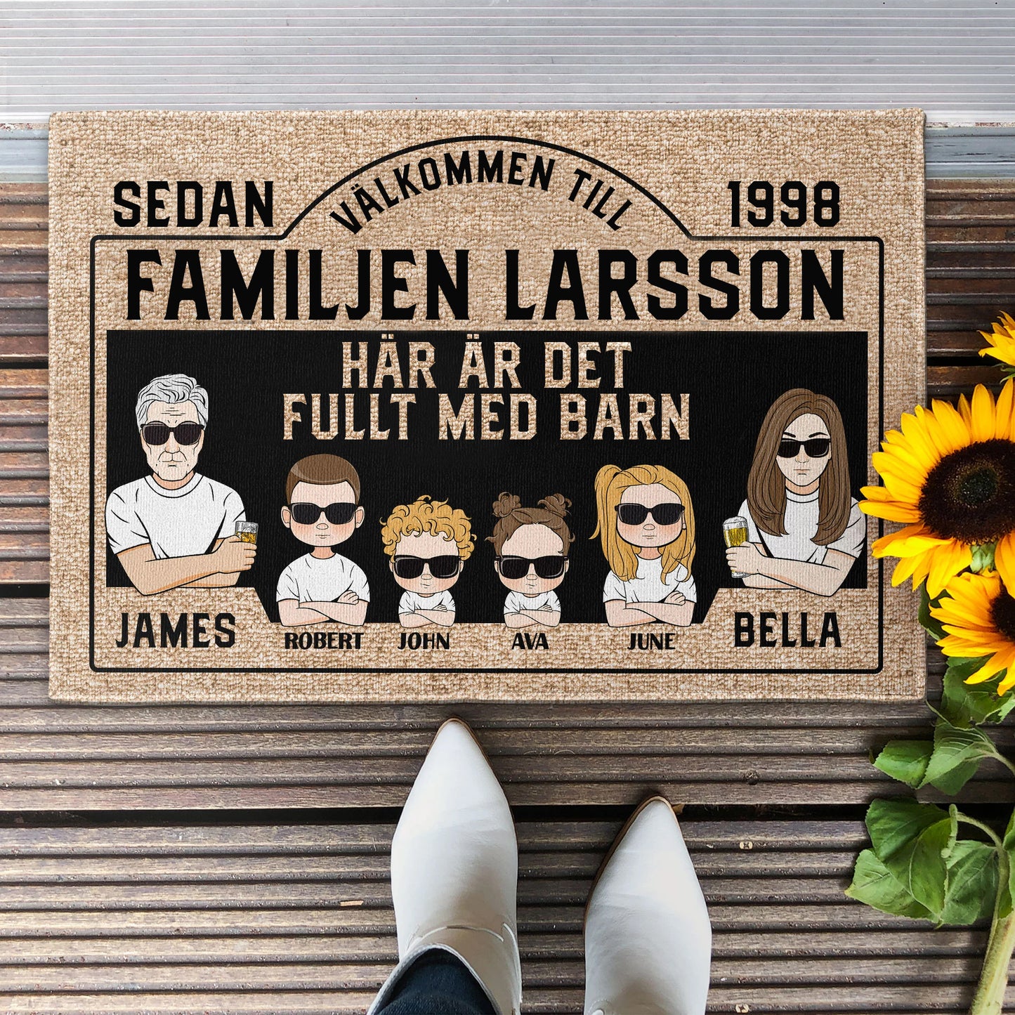 Personalisierte Fußmatte – Die Familie