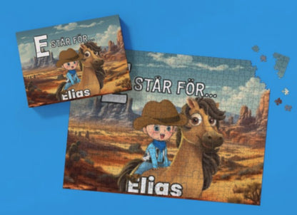 Personalisiertes Puzzle für Kinder – Cowboy