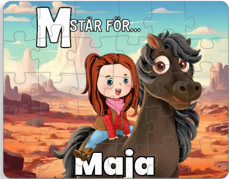 Personalisiertes Puzzle für Kinder – Cowboy