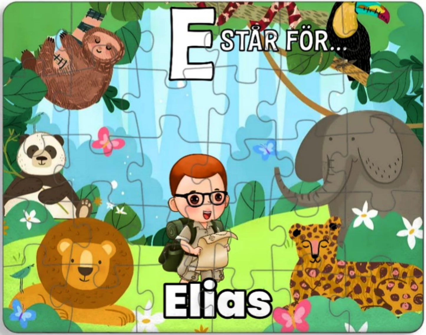 Personalisiertes Puzzle für Kinder – Dschungel
