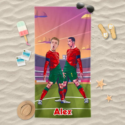 Personalisiertes Handtuch – Fußballstar