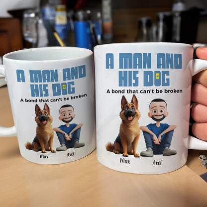 Personalisierter Thermobecher – Ein Mann und sein Hund