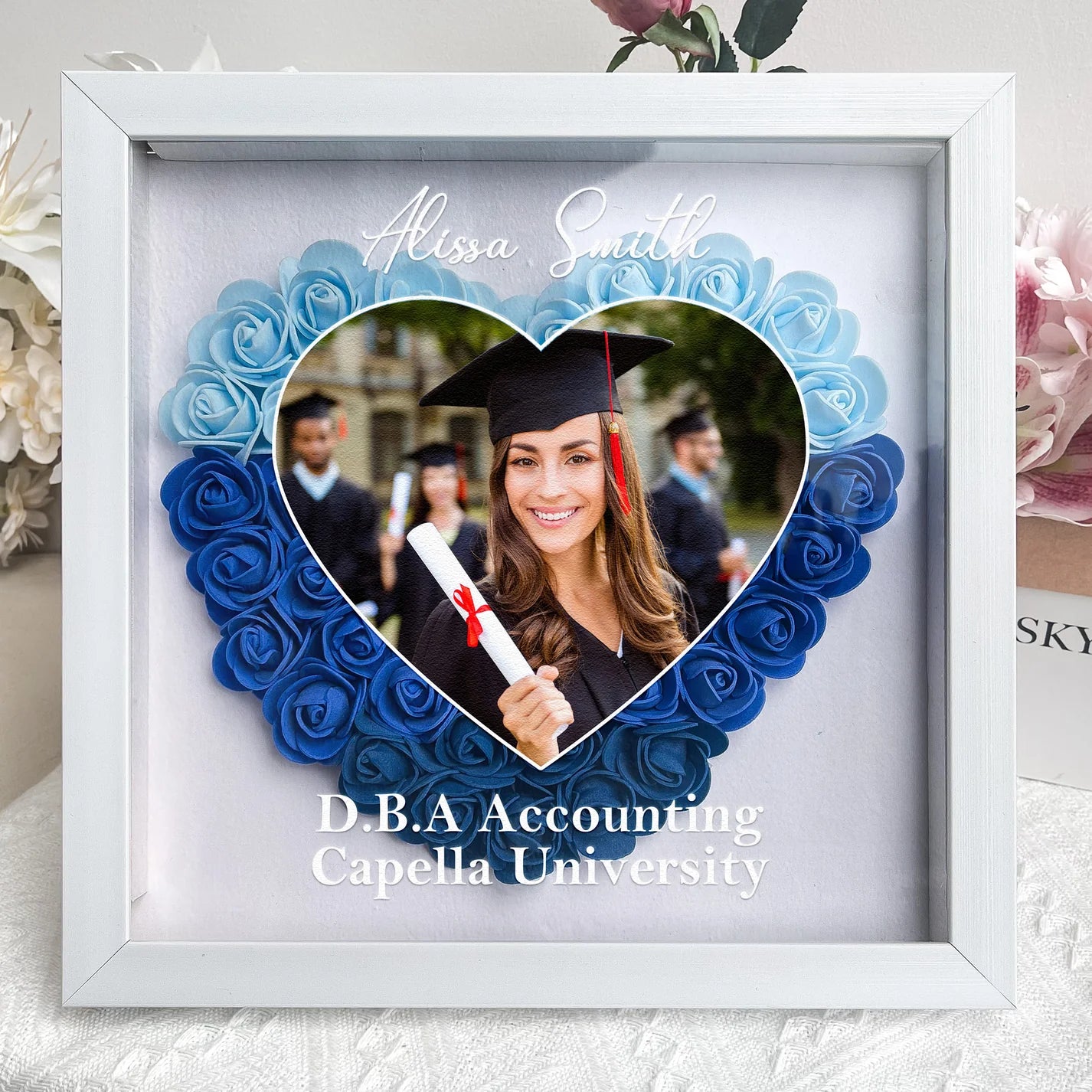 Personalisierter Blumenkasten – Abschluss/Abitur mit Foto