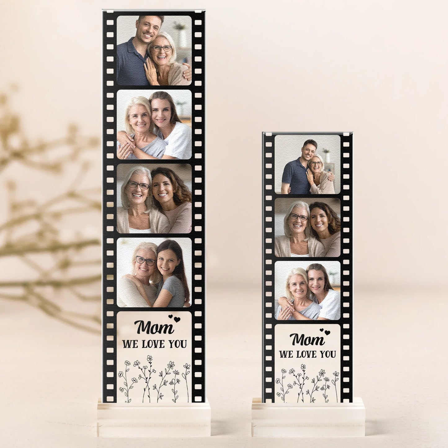 Personalisiertes Acrylschild – Fotofilmstreifen