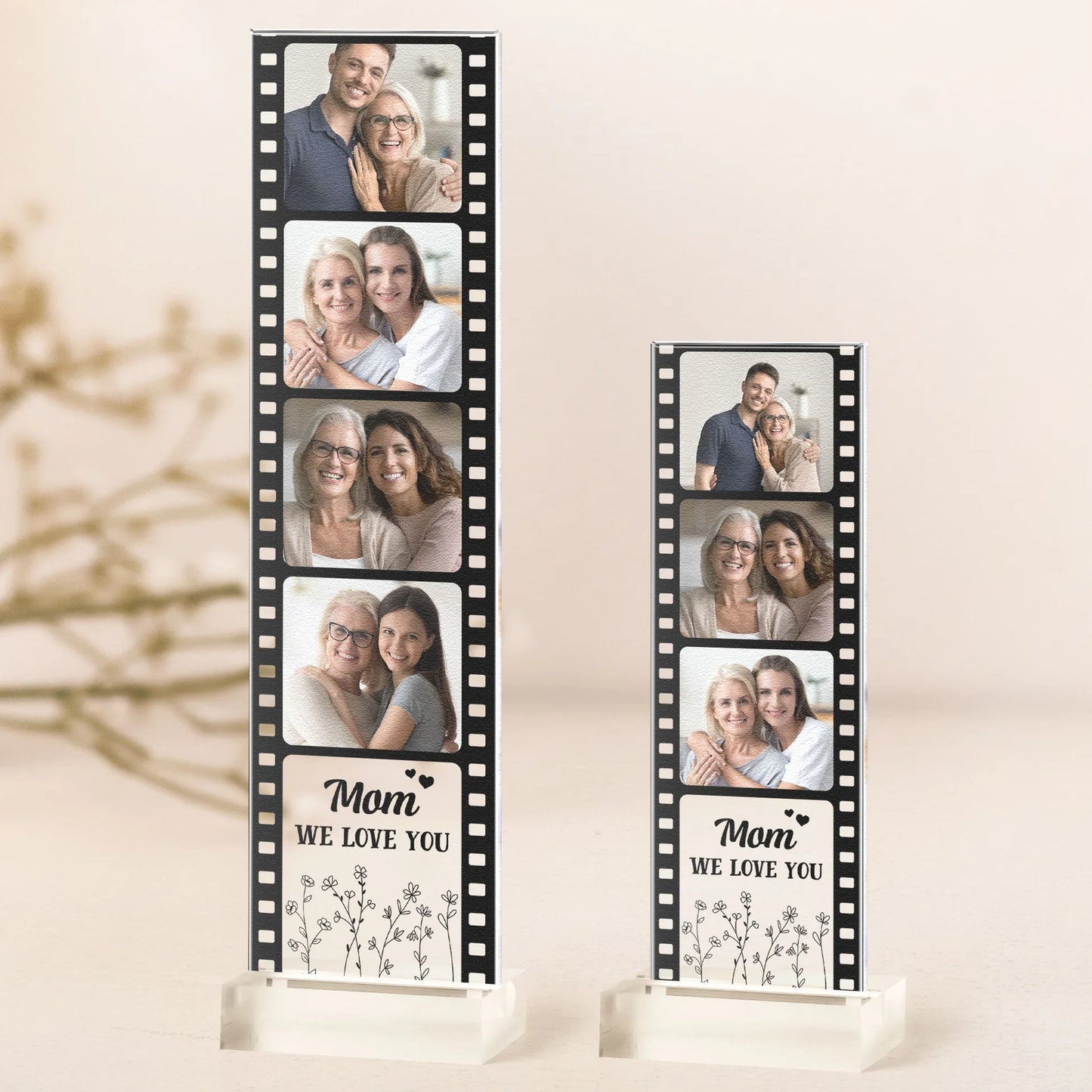 Personalisiertes Acrylschild – Fotofilmstreifen