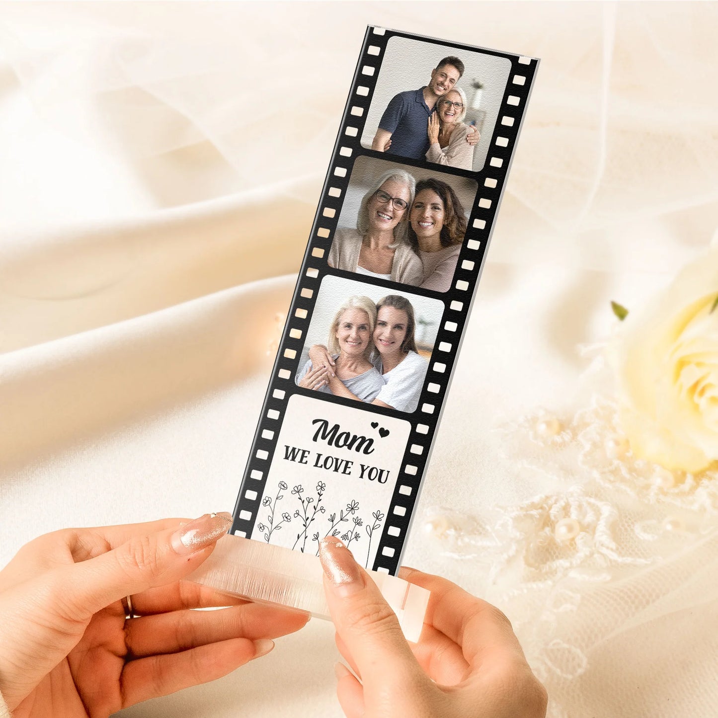 Personalisiertes Acrylschild – Fotofilmstreifen