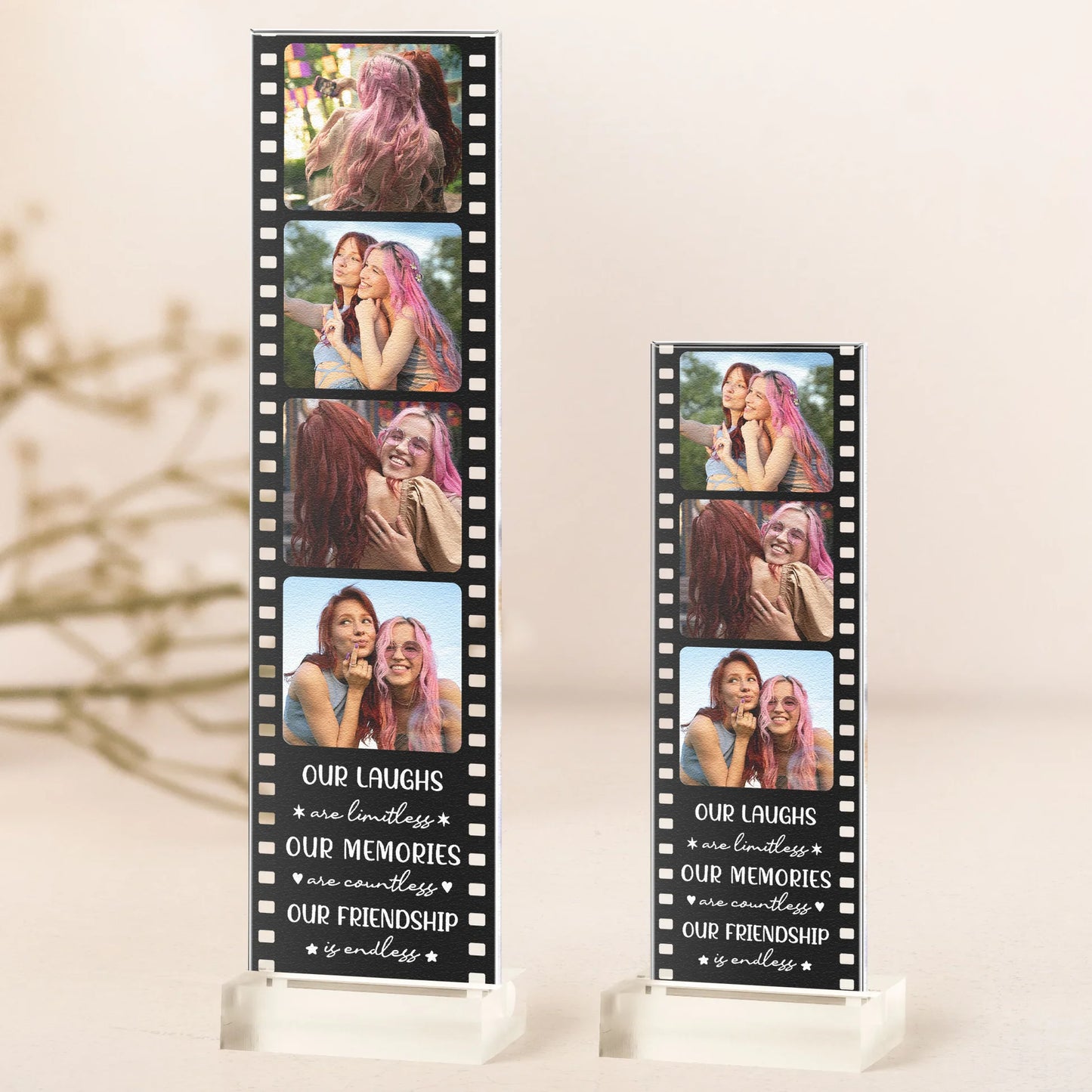 Personalisiertes Acrylschild – Fotofilmstreifen