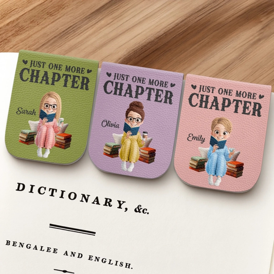 Personalisiertes magnetisches Lederlesezeichen – Bücherwurm