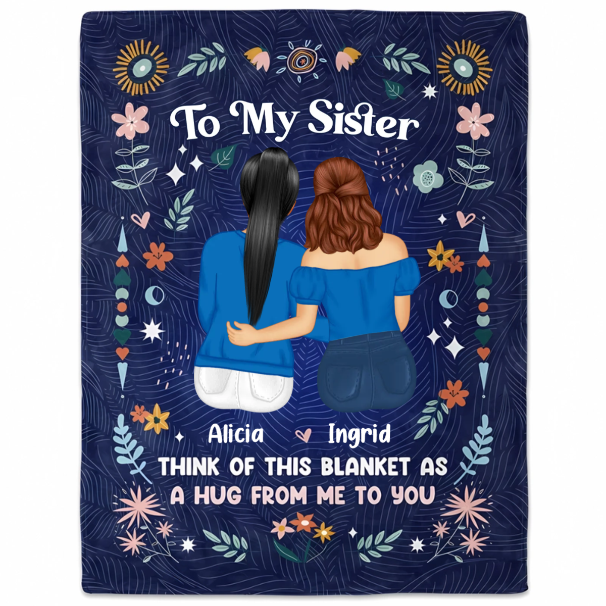 Personalisierte Decke – Geschenk für die Schwester