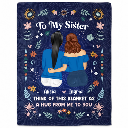 Personalisierte Decke – Geschenk für die Schwester