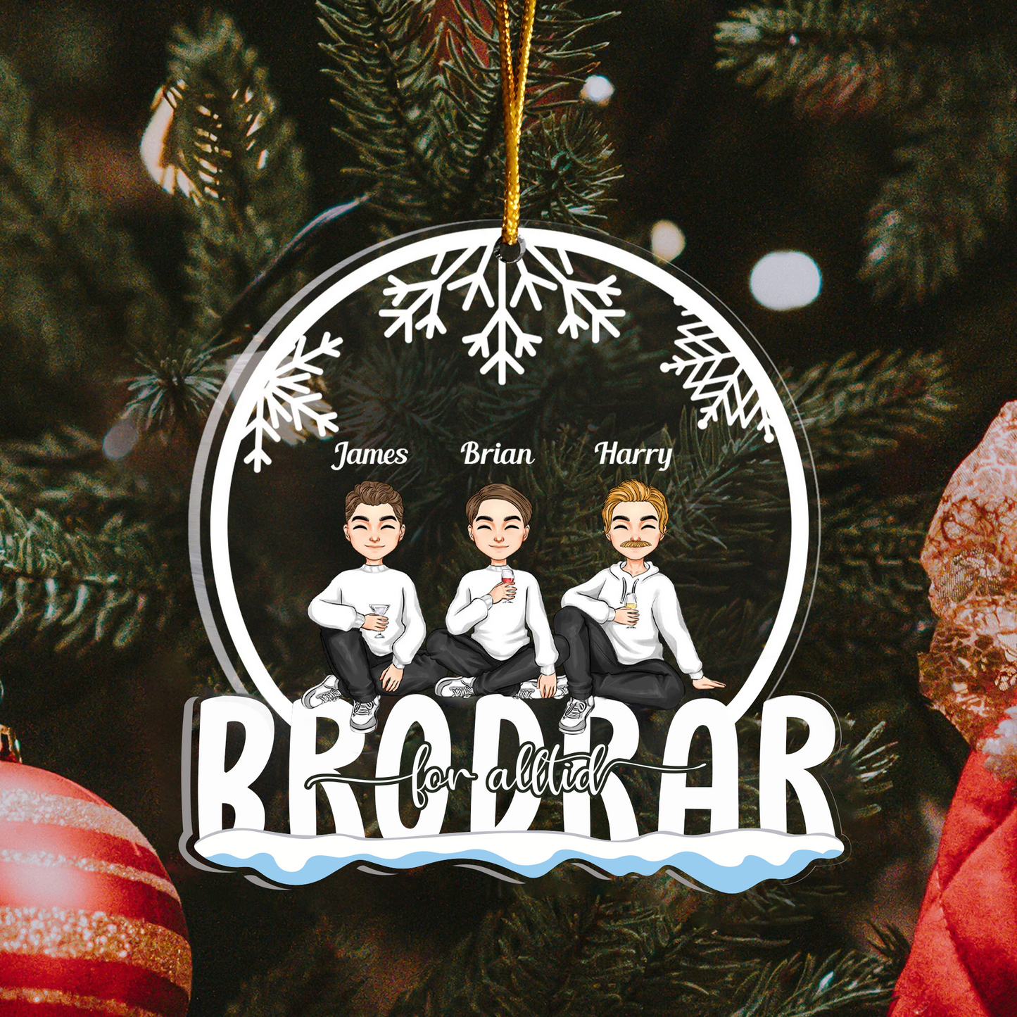Personalisierte Weihnachtsdeko – Familie für immer