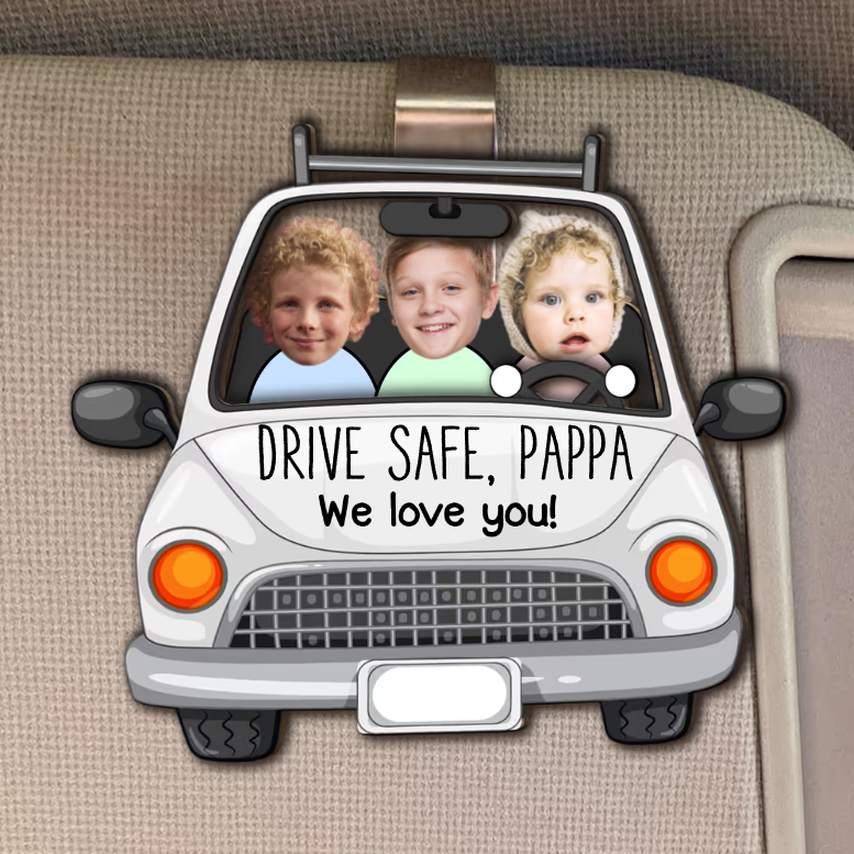 Personalisierte Sonnenblendenklammer fürs Auto – Fahr sicher, Papa