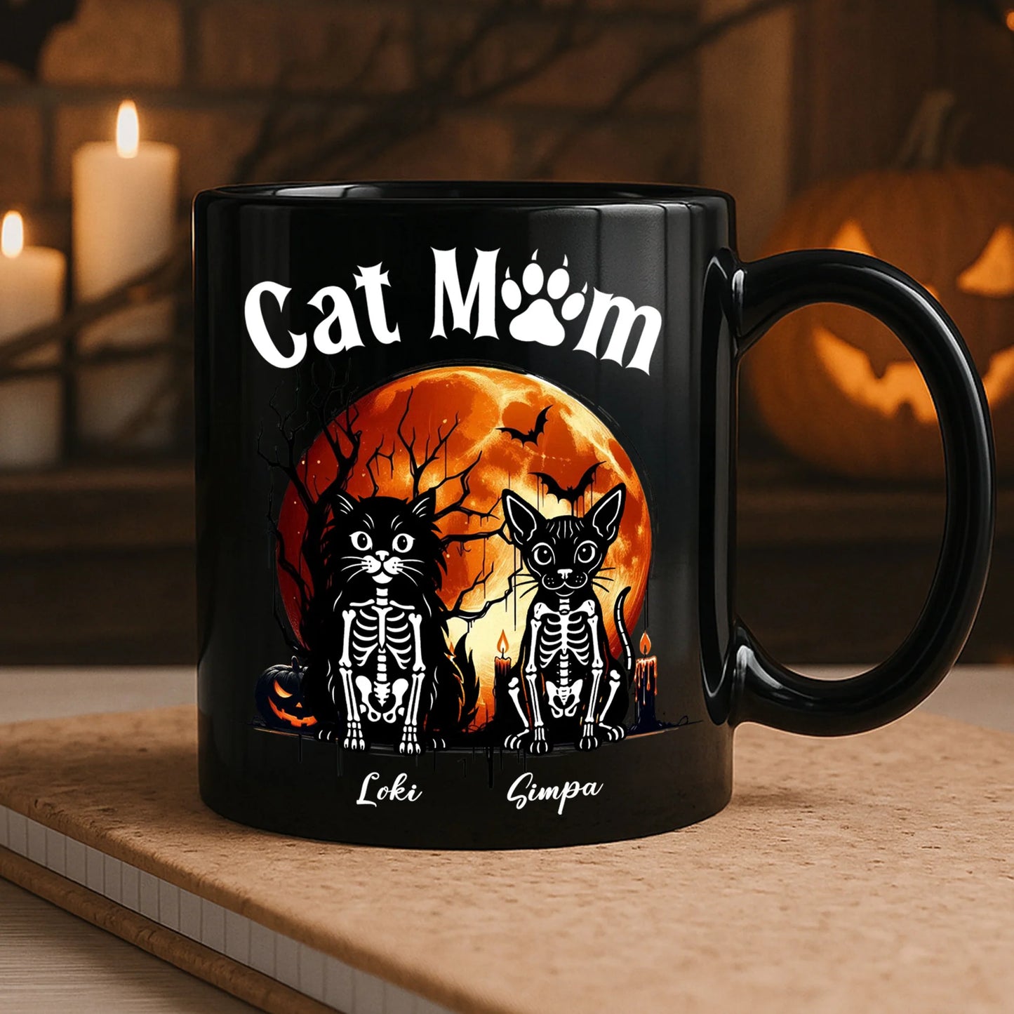 Personalisierte Tasse – Katze Hund Haustier Skelett
