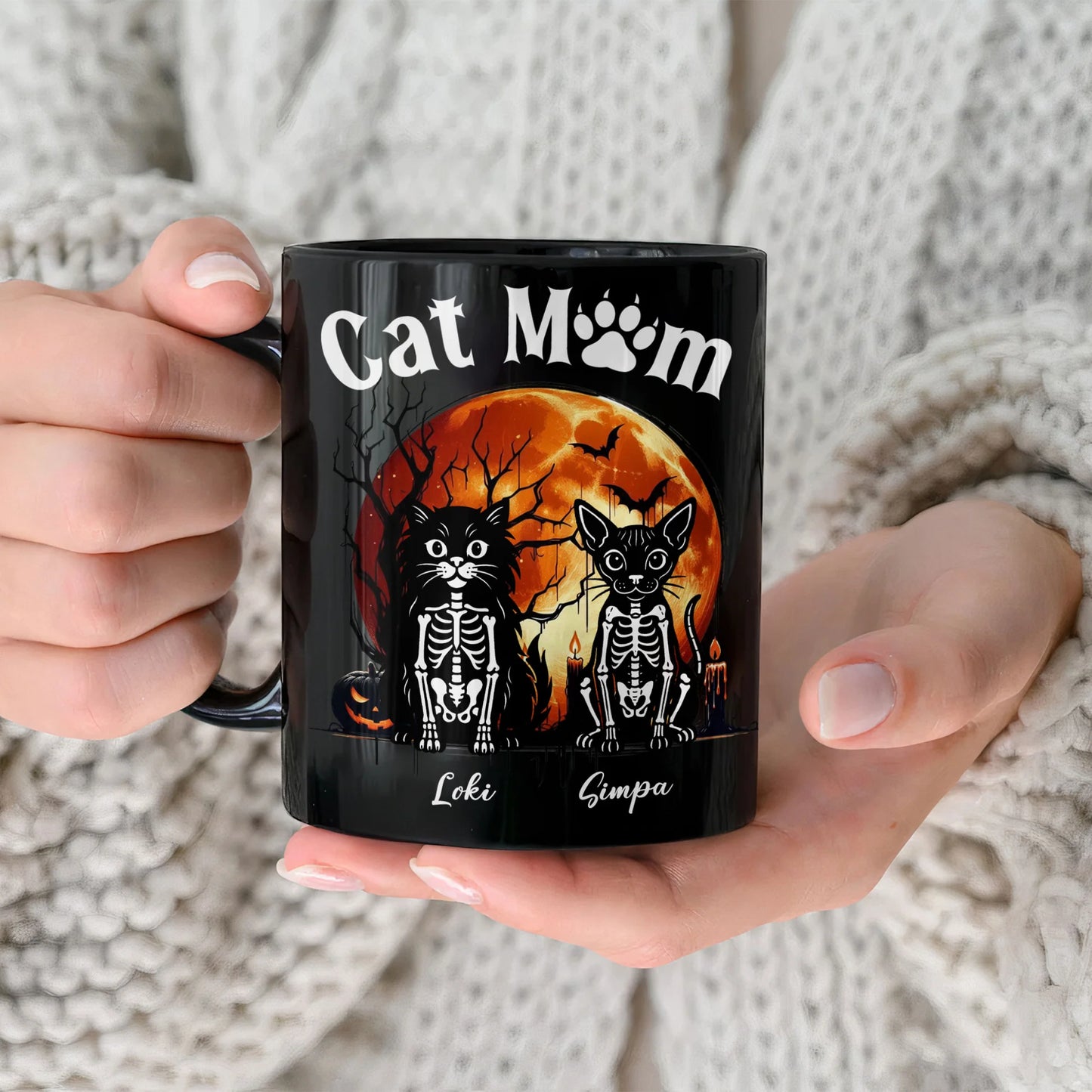 Personalisierte Tasse – Katze Hund Haustier Skelett