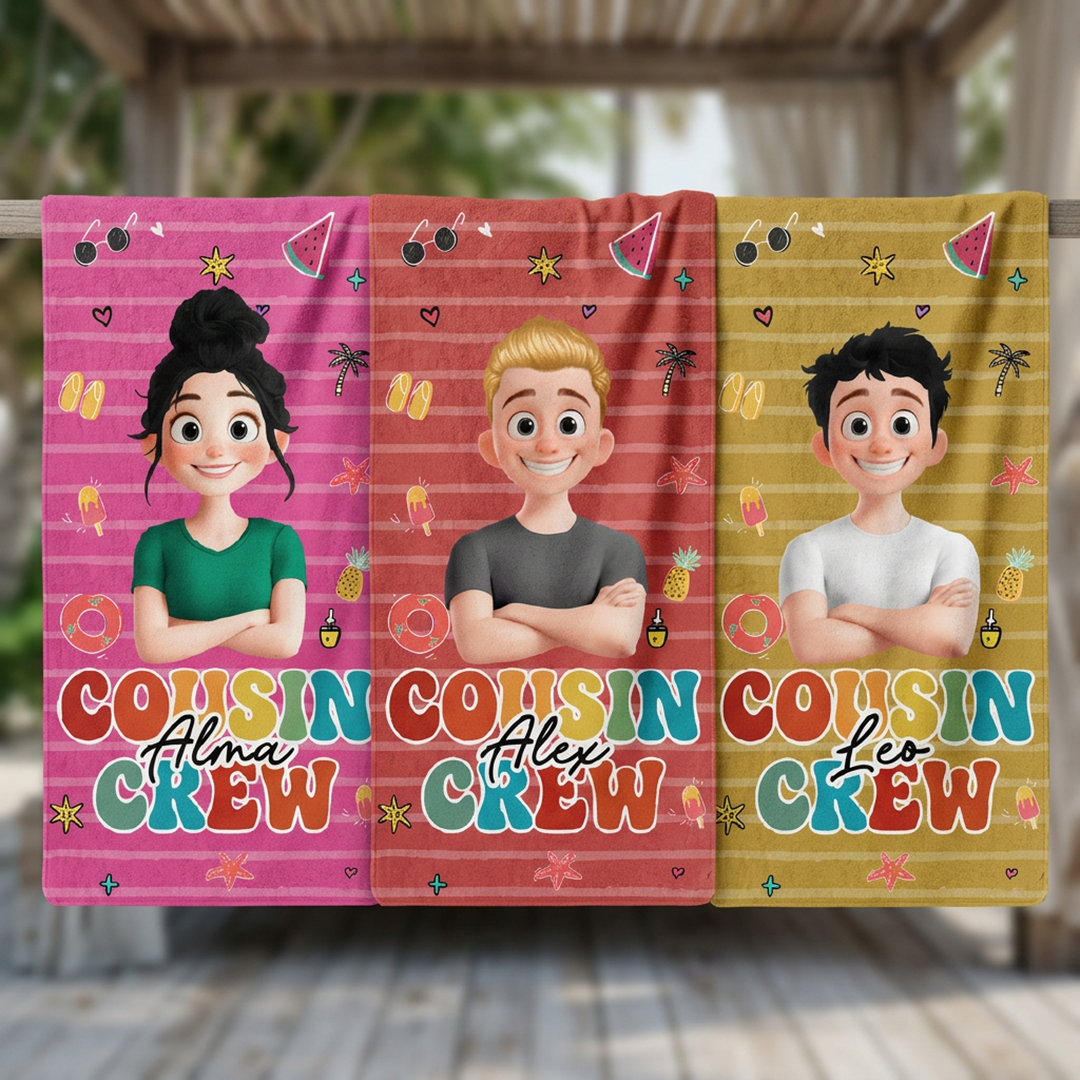 Personalisiertes Handtuch – Cousin Crew