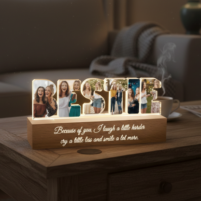 Personalisierte LED-Lampe – Freundschafts-Fotocollage