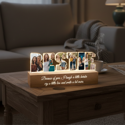 Personalisierte LED-Lampe – Freundschafts-Fotocollage