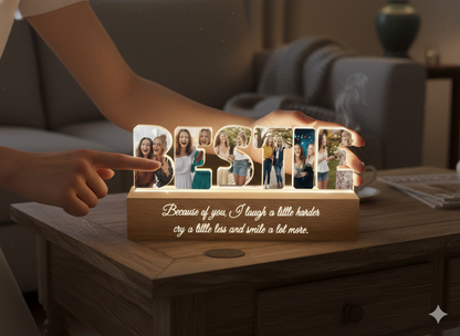 Personalisierte LED-Lampe – Freundschafts-Fotocollage
