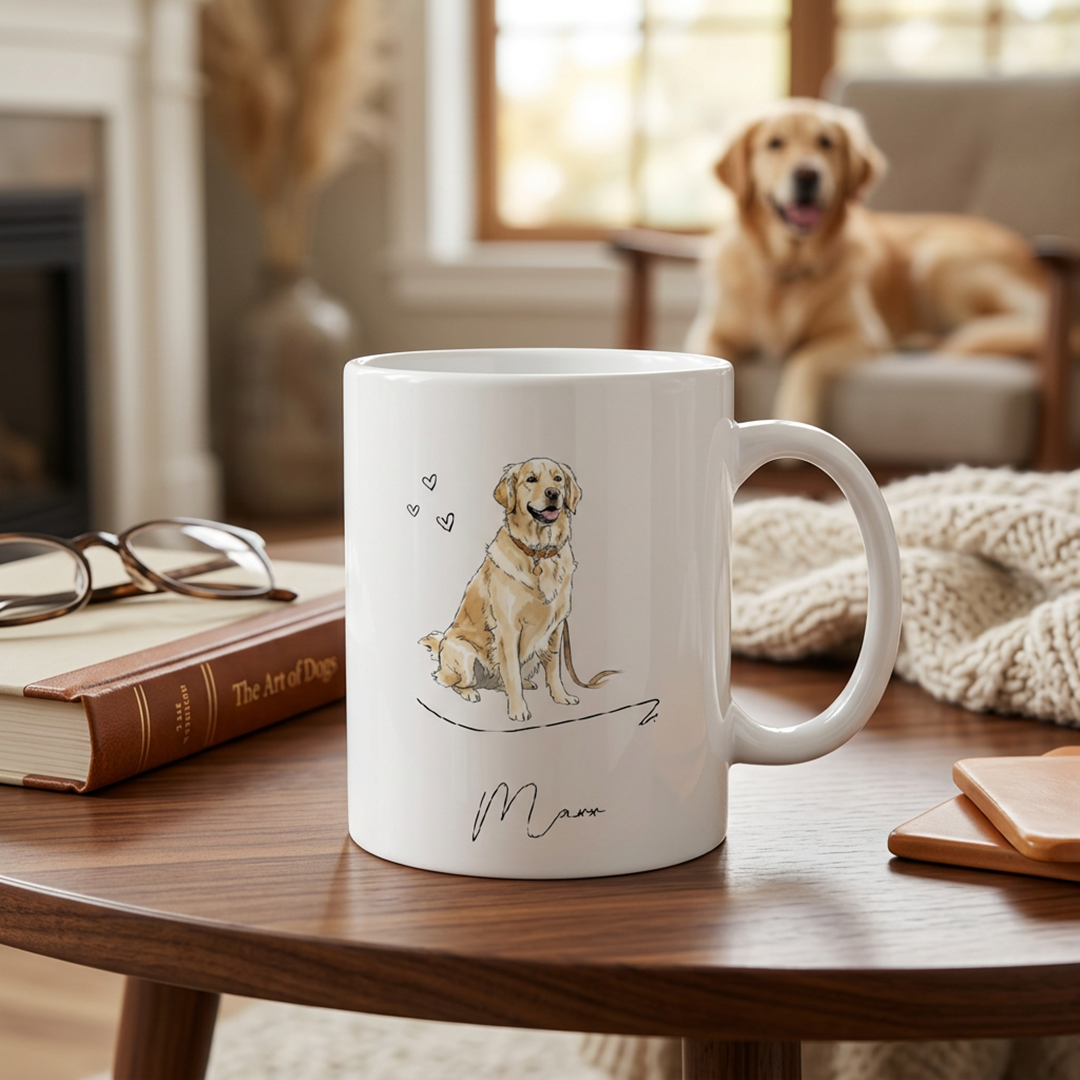 Personalisierte Tasse – Aquarellporträt vom Haustier