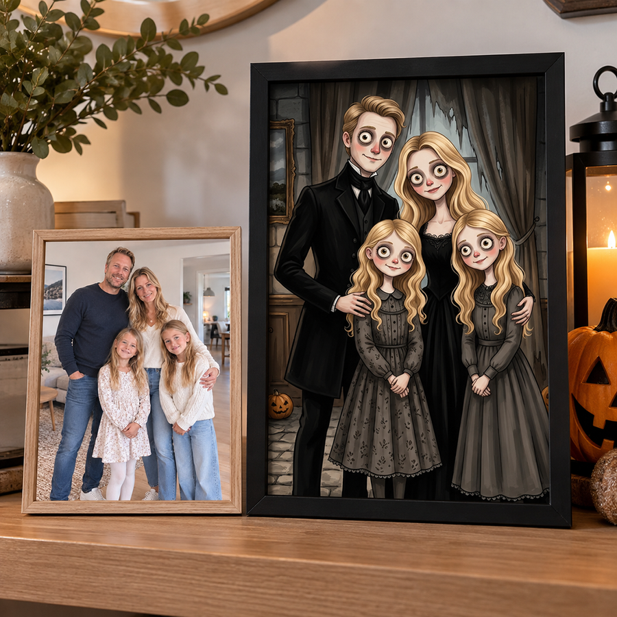 Personlig fotoposter - Gotisk familjeporträttkonst