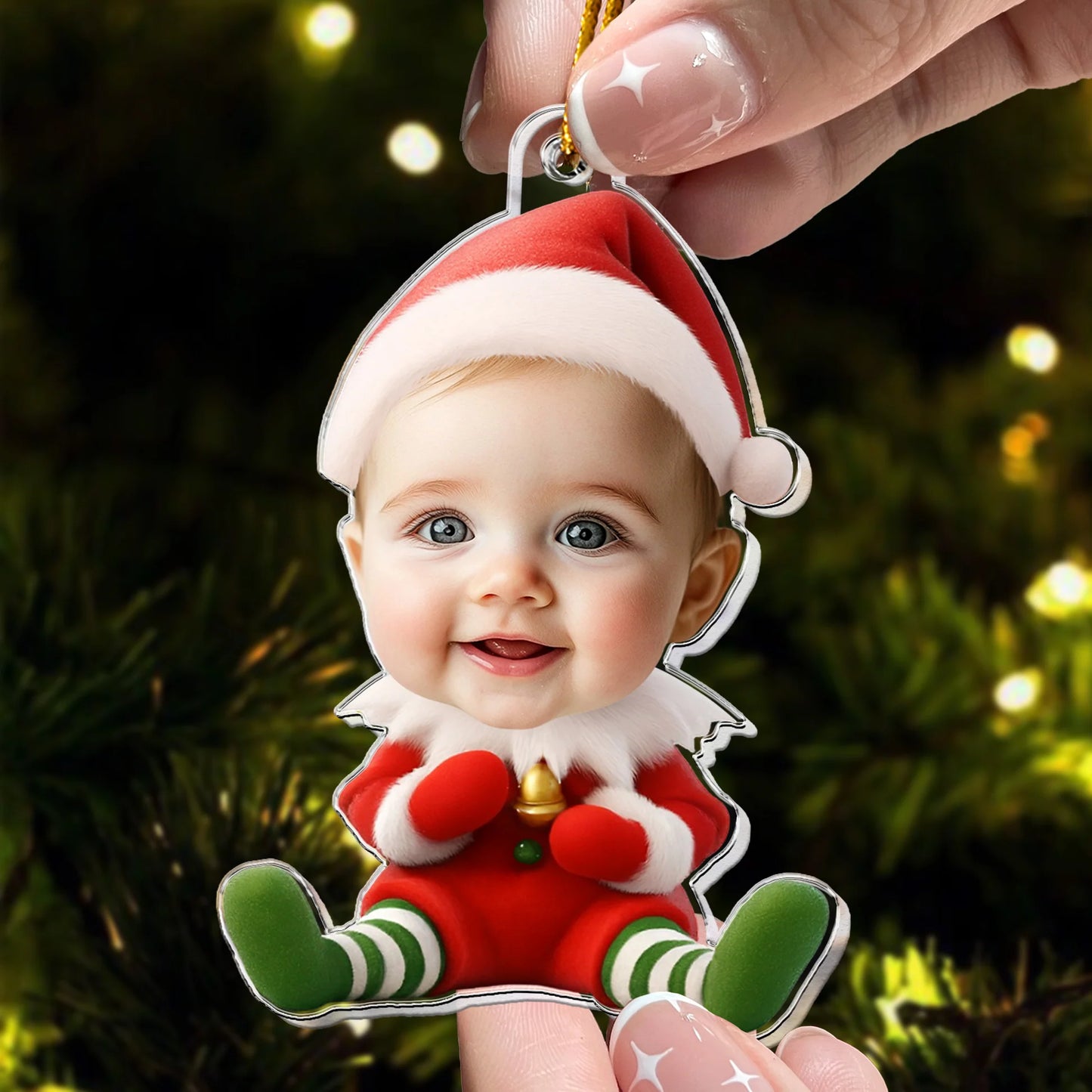 Personalisierter Weihnachtsschmuck – Süßes Elfenbaby