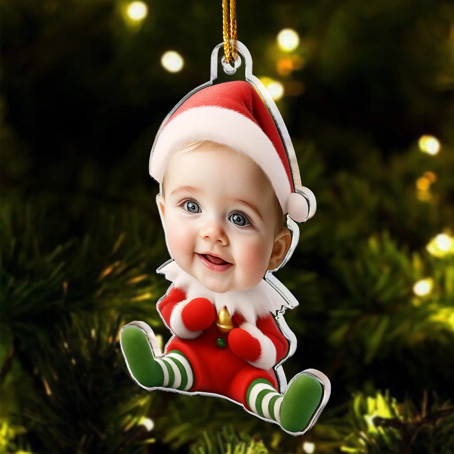 Personalisierter Weihnachtsschmuck – Süßes Elfenbaby
