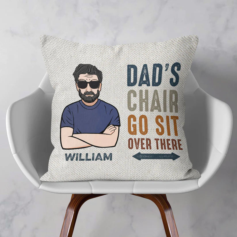 Personalisierter Kissenbezug – Papas Stuhl