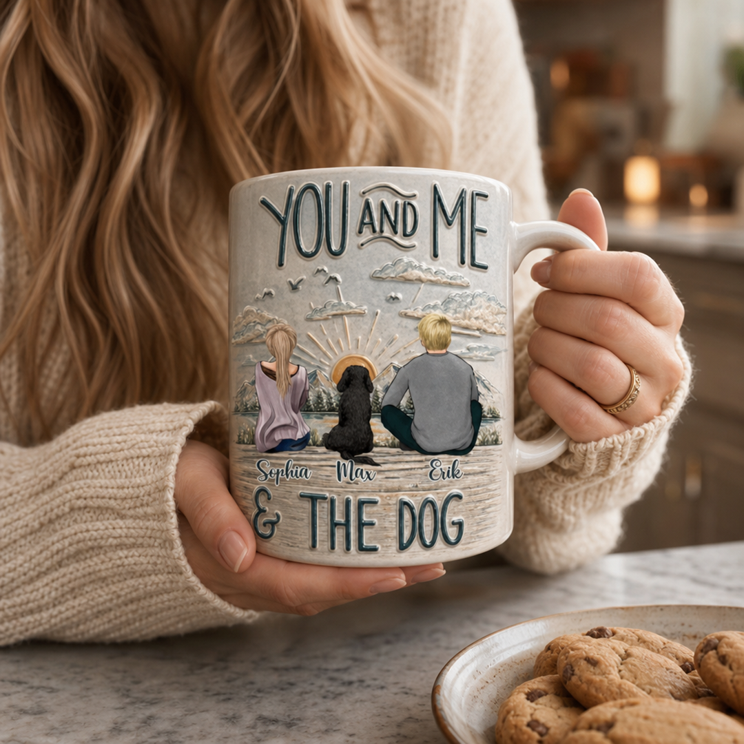 Personalisierte Tasse – Du und ich & die Hunde