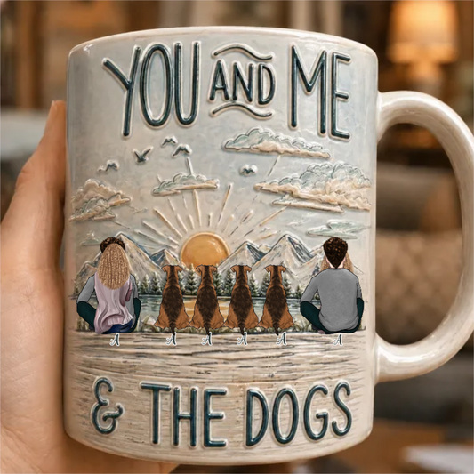 Personalisierte Tasse – Du und ich & die Hunde