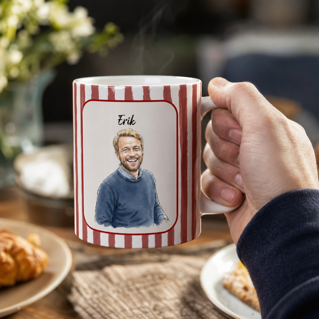 Personalisierte Tasse – Gestreiftes Aquarellmuster