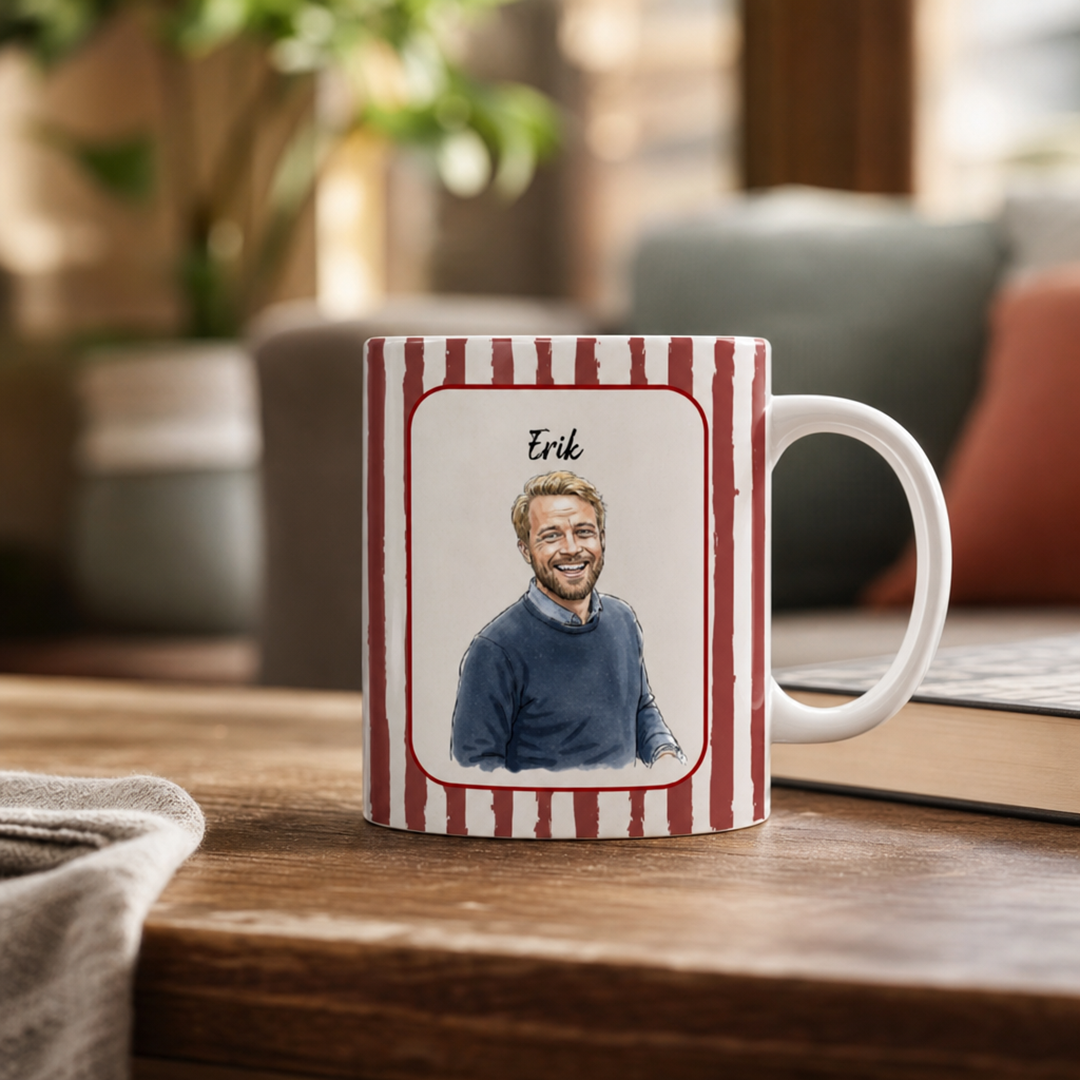 Personalisierte Tasse – Gestreiftes Aquarellmuster