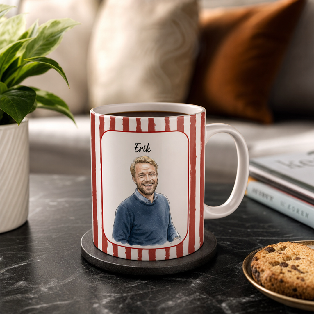 Personalisierte Tasse – Gestreiftes Aquarellmuster