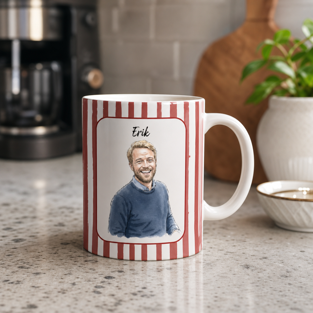 Personalisierte Tasse – Gestreiftes Aquarellmuster