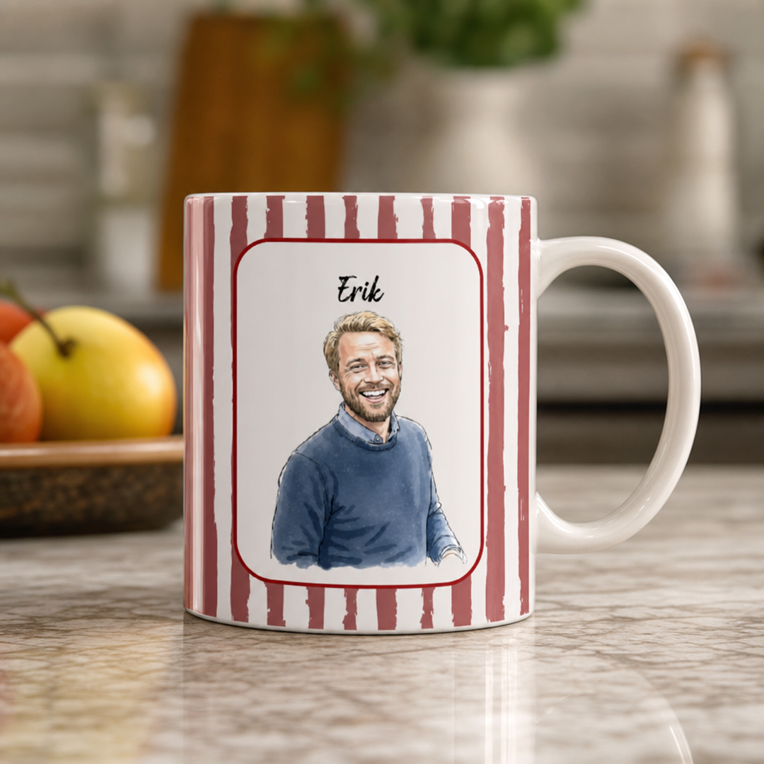 Personalisierte Tasse – Gestreiftes Aquarellmuster