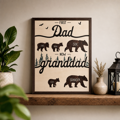 Personalisiertes Holzschild – Erst Papa, jetzt Opa