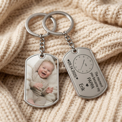 Personalisierter Metall-Schlüsselanhänger – Der Moment, in dem du mein Papa wurdest