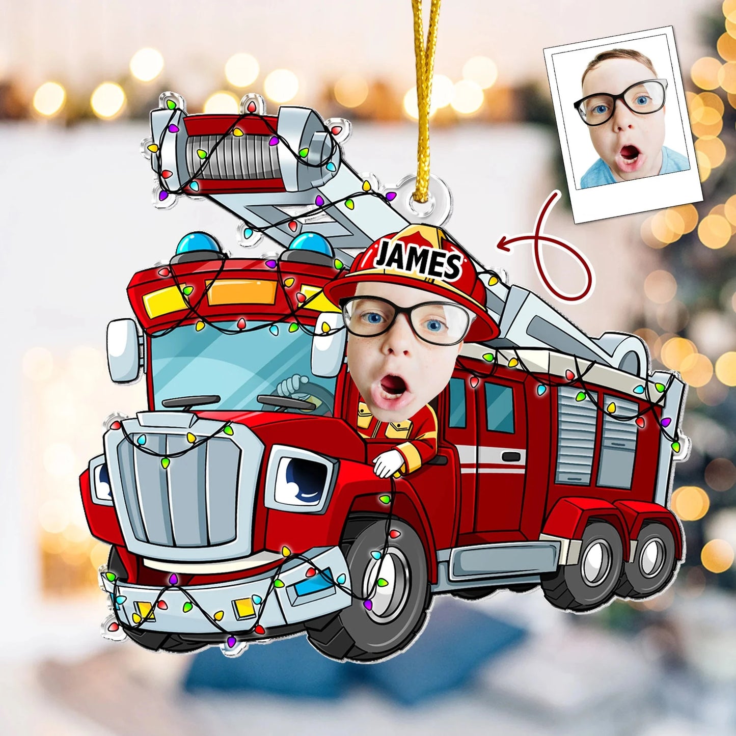 Personalisierte Weihnachtsdeko – Feuerwehrauto