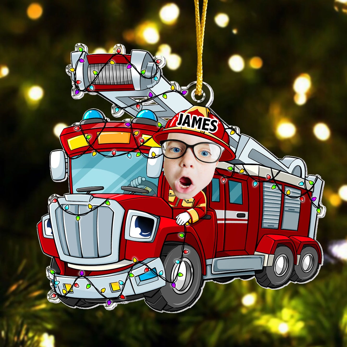 Personalisierte Weihnachtsdeko – Feuerwehrauto