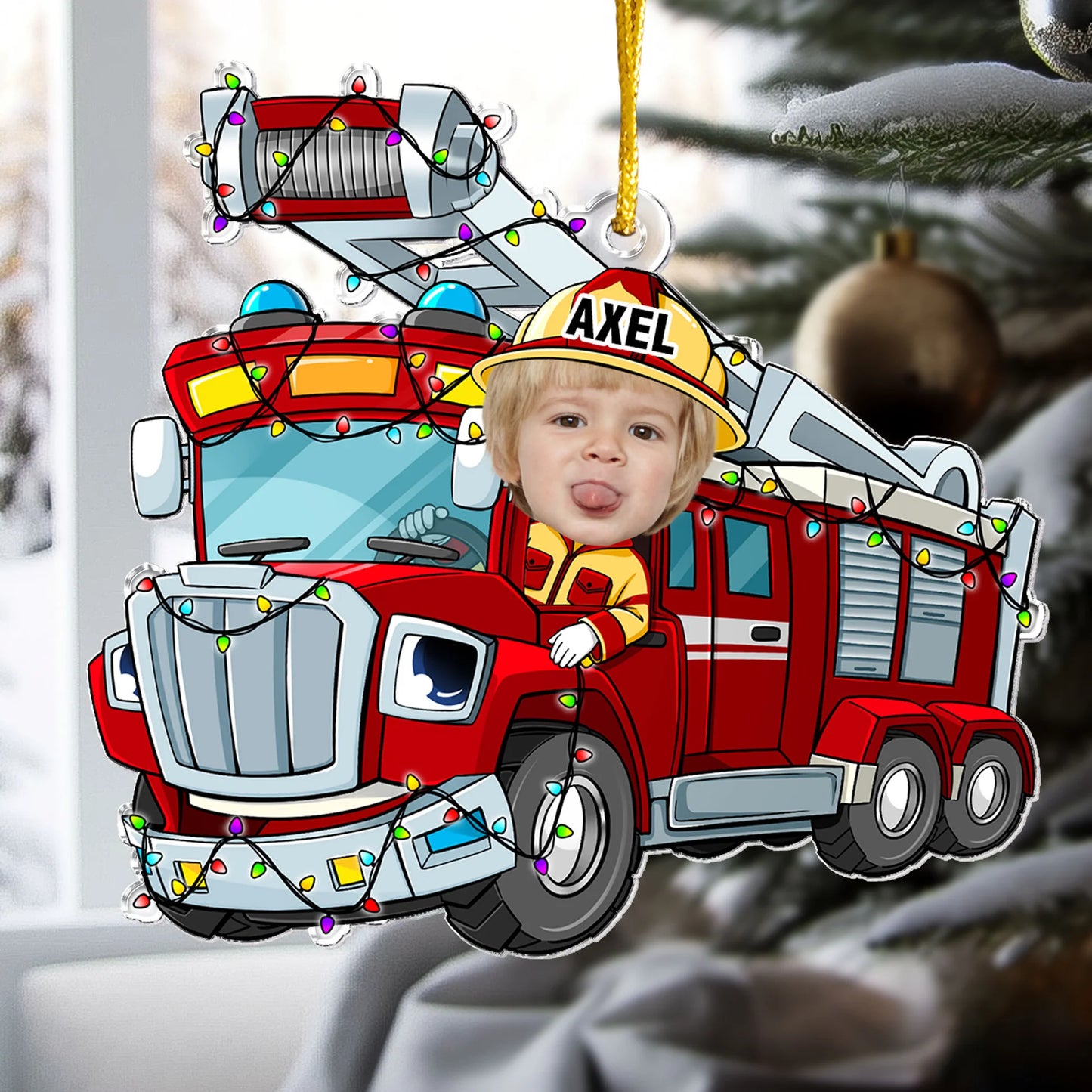 Personalisierte Weihnachtsdeko – Feuerwehrauto