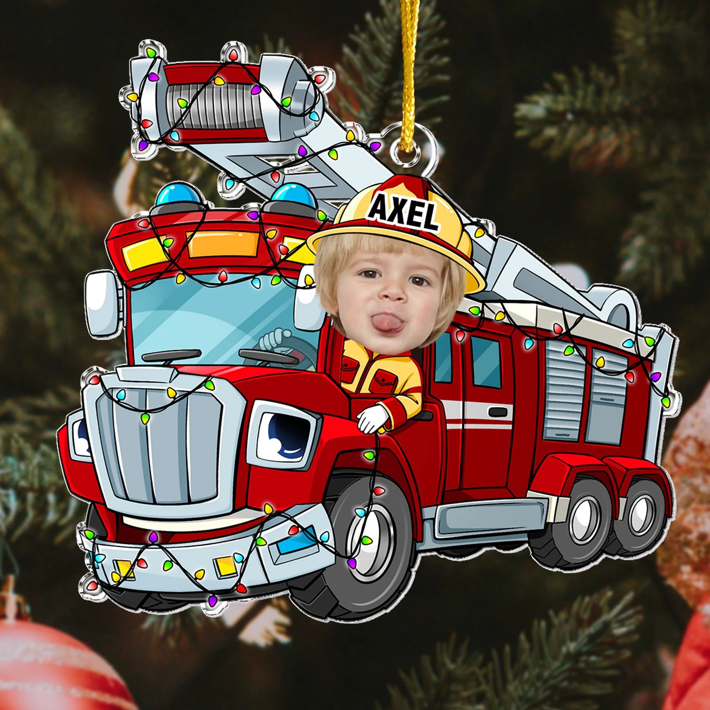 Personalisierte Weihnachtsdeko – Feuerwehrauto
