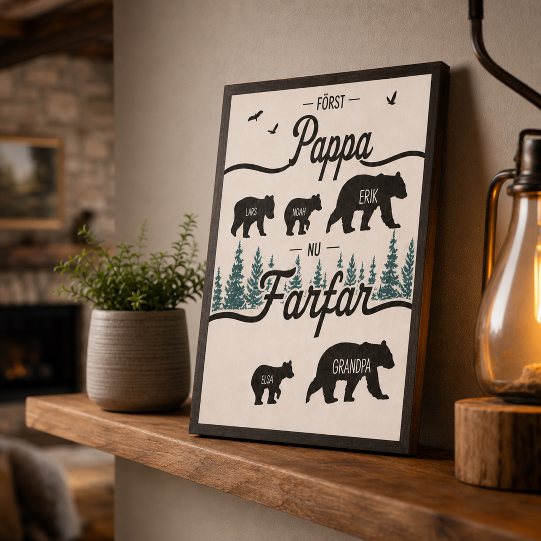 Personalisiertes Holzschild – Erst Papa, jetzt Opa