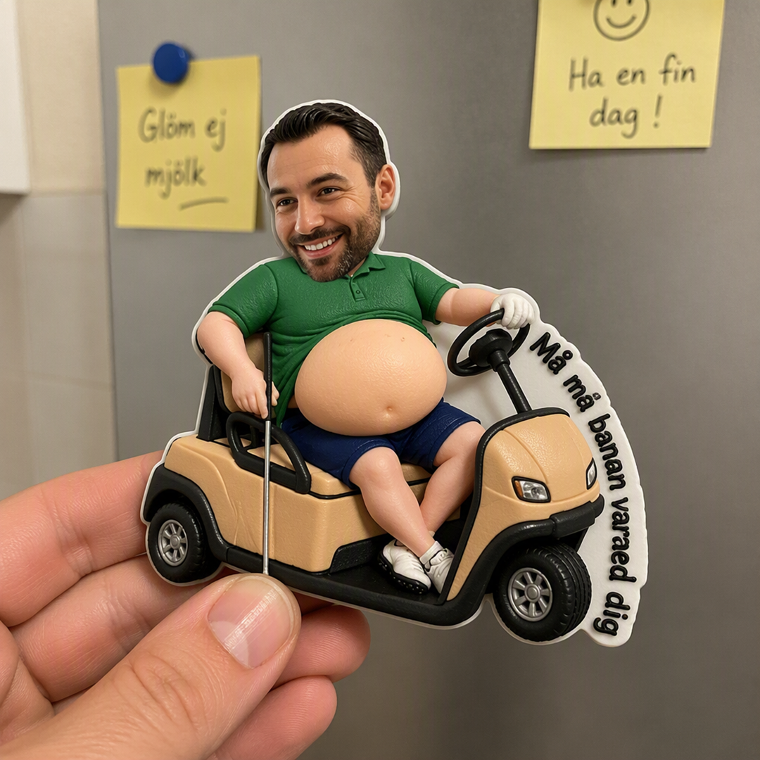 Personalized soft acrylic fridge magnet - För golfälskare