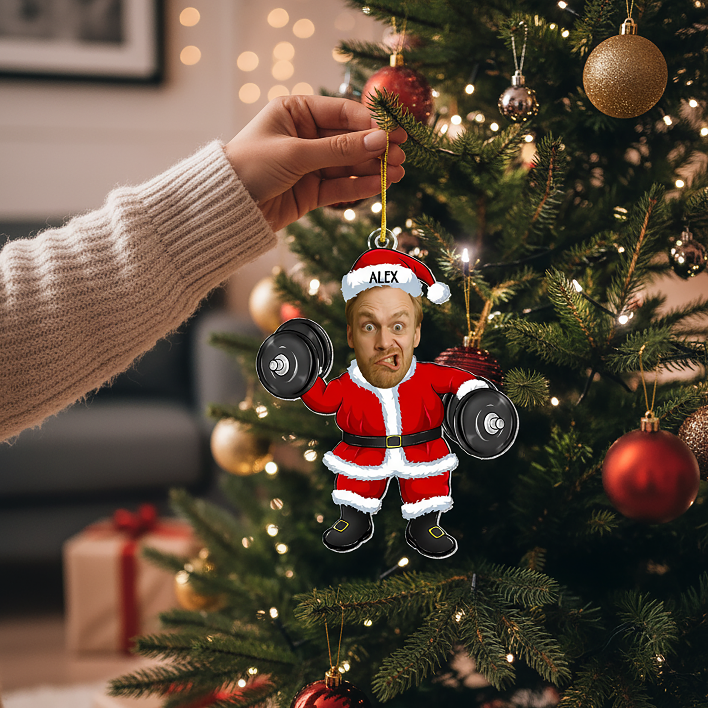 Personalisierter Weihnachtsschmuck – Fitnessfan