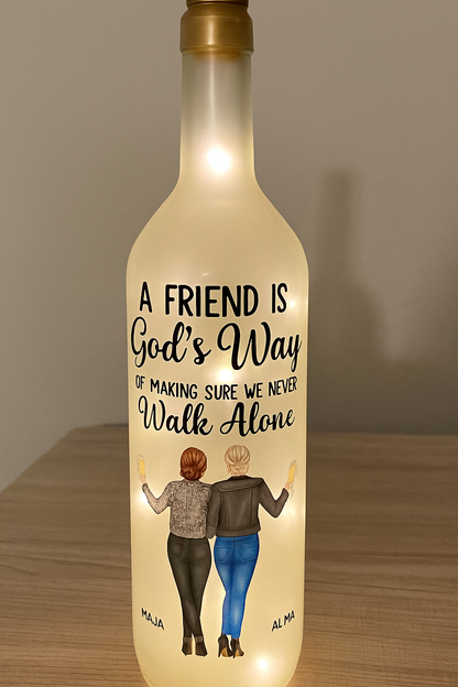 Personalisierte Flaschenlampe – Freunde