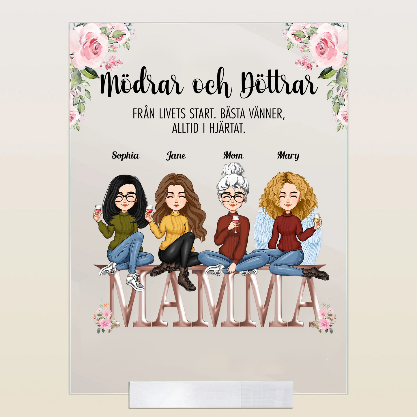 Personalisiertes Acrylschild – Geliebte Mama / Tochter