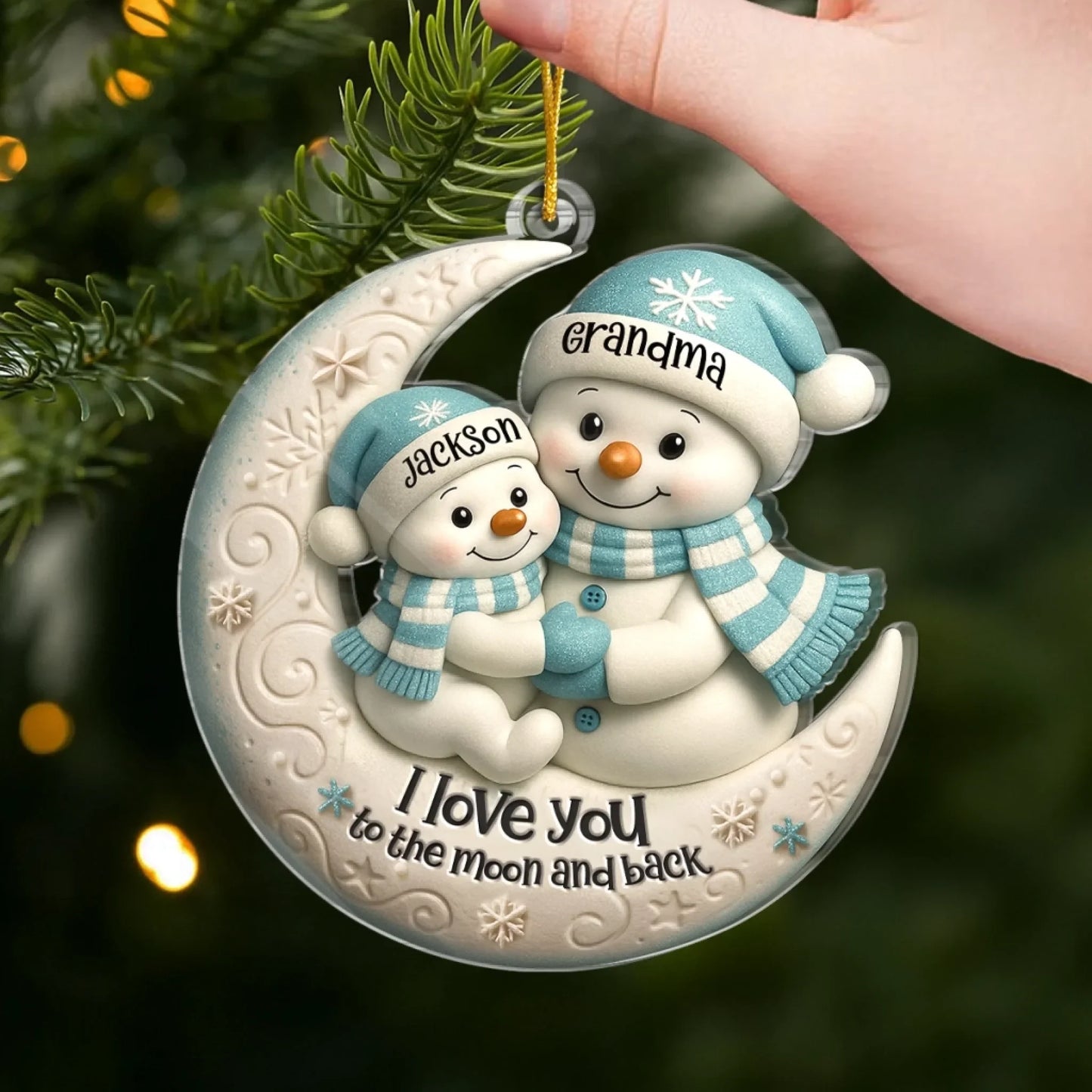 Personalisierte Weihnachtsdeko – Ich liebe dich bis zum Mond